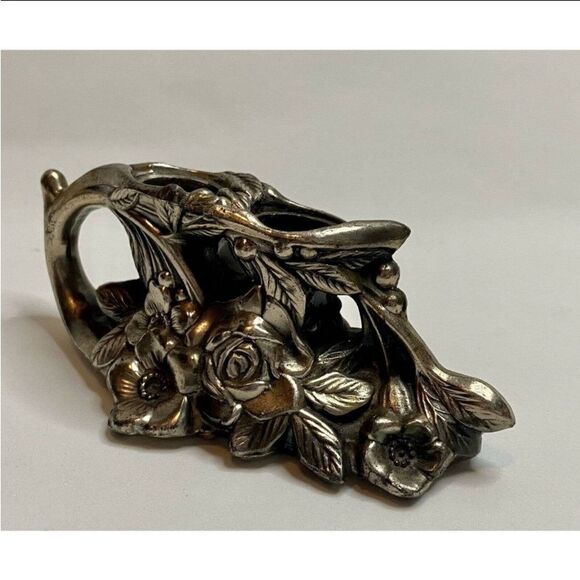 Vintage Other - VTG,Made In Japan Lipstick Candle Art Deco Flowers Metal Ornate Collectable